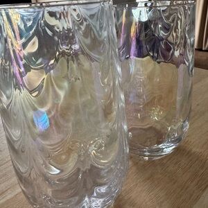 Anthropologie iridescent tumbler cups